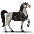 geflügeltes einhorn-reitpferd deutsches reitpferd falbe