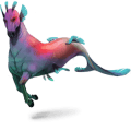 einhorn-reitpferd palomino mit tobiano-scheckung