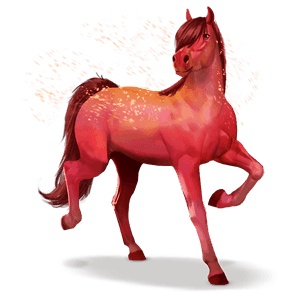 pferd des regenbogens charming red